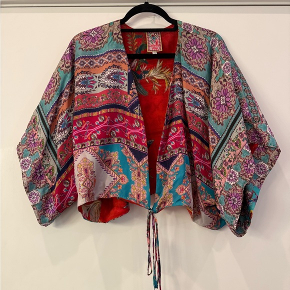 Johnny Was Reversible Silk Kimono